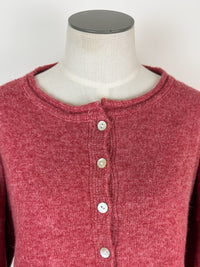 Ava Button Up Cardigan in Berry