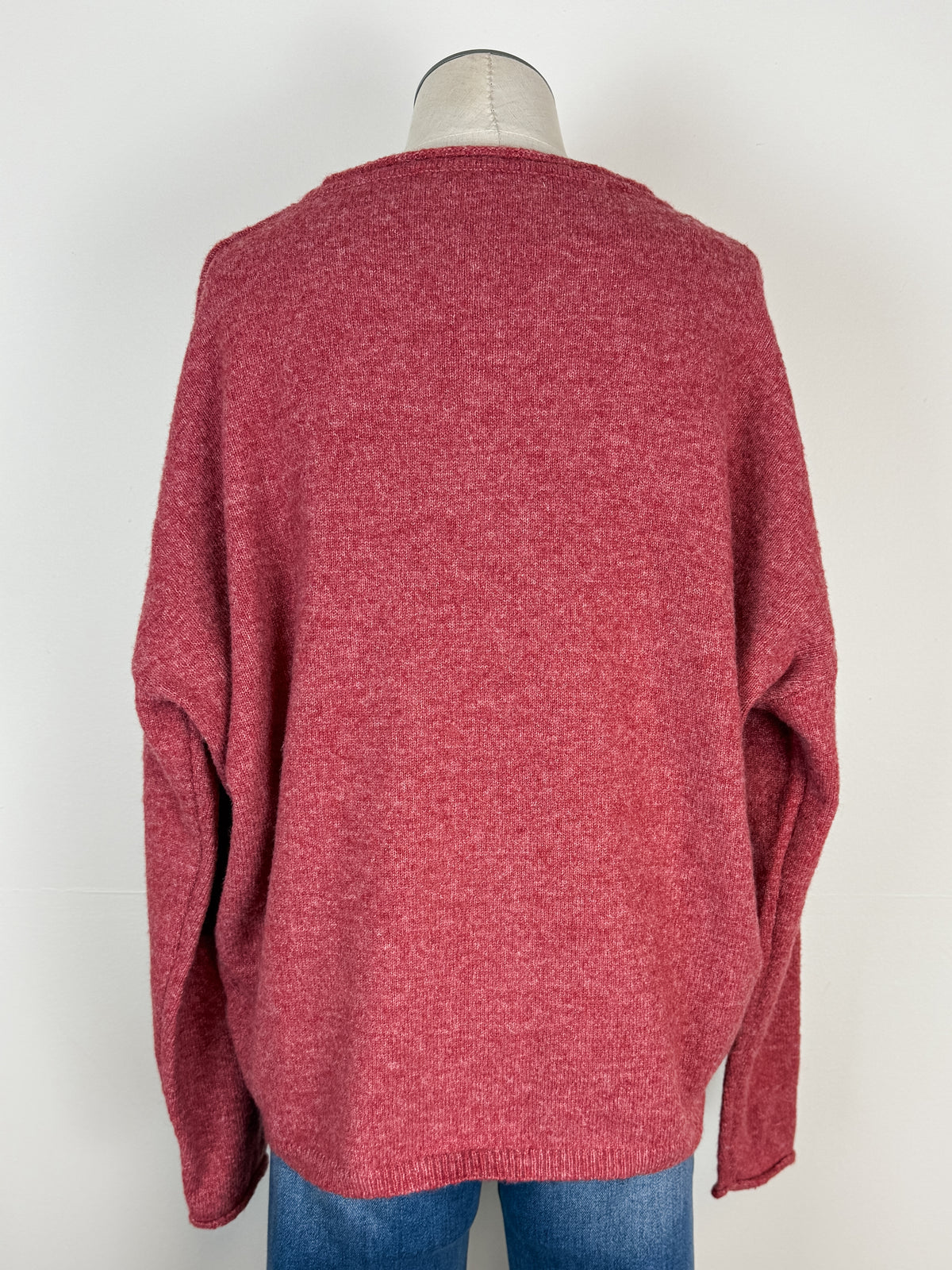 Ava Button Up Cardigan in Berry