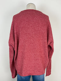 Ava Button Up Cardigan in Berry