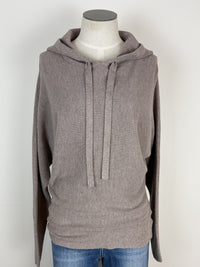 Amelia Mini Waffle Hoodie in Mocha