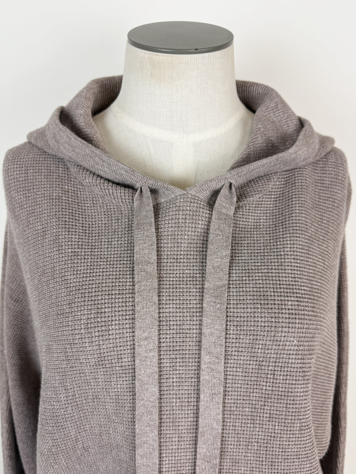 Amelia Mini Waffle Hoodie in Mocha