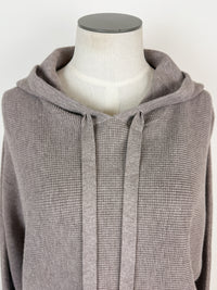 Amelia Mini Waffle Hoodie in Mocha