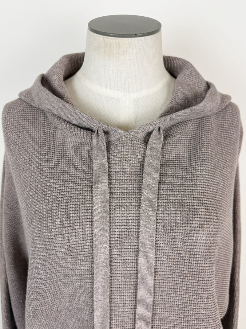 Amelia Mini Waffle Hoodie in Mocha