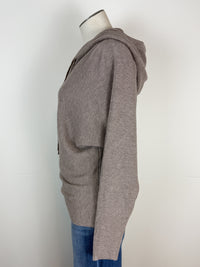 Amelia Mini Waffle Hoodie in Mocha