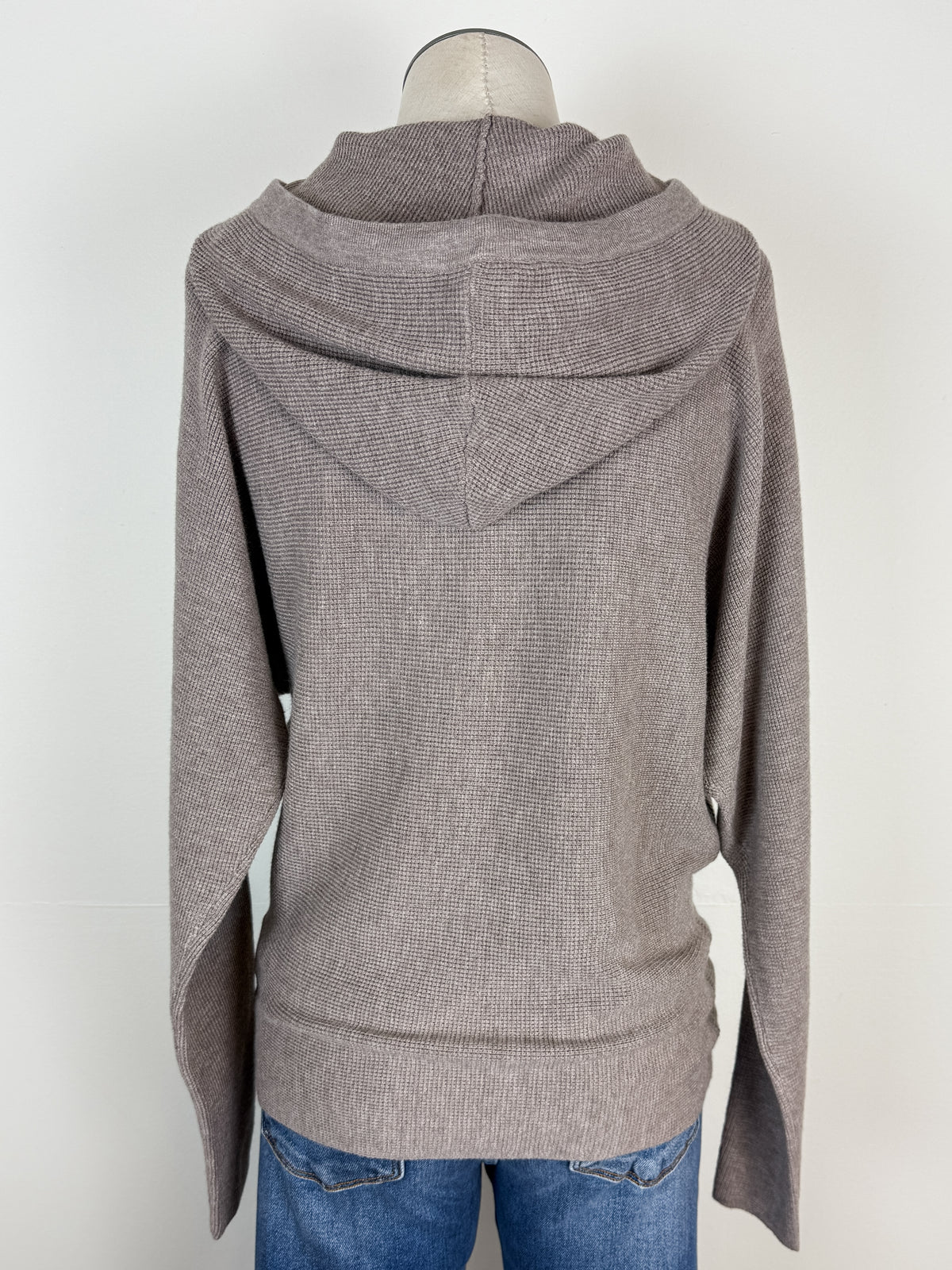 Amelia Mini Waffle Hoodie in Mocha