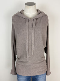 Amelia Mini Waffle Hoodie in Mocha