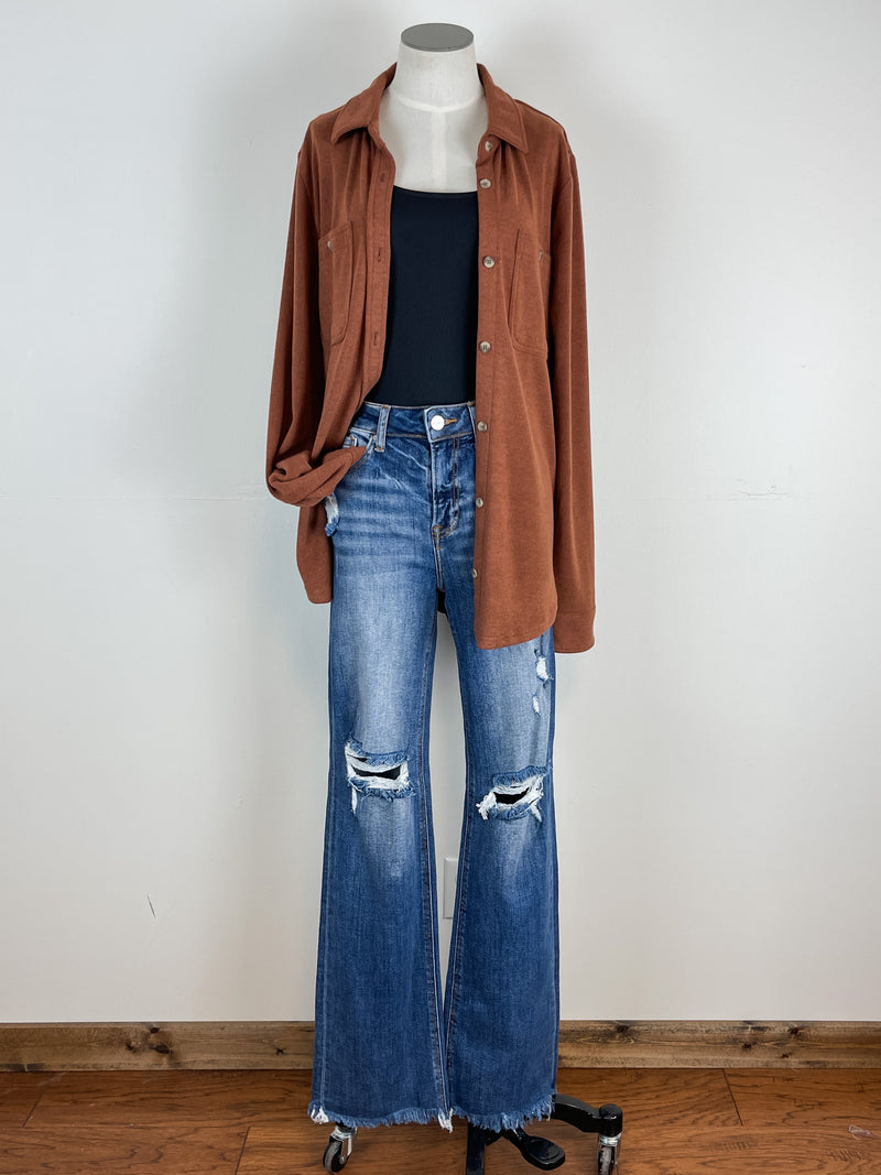 Thread & Supply Lewis Shirt in Heather Cognac
