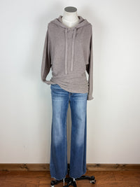 Amelia Mini Waffle Hoodie in Mocha
