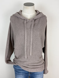 Amelia Mini Waffle Hoodie in Mocha