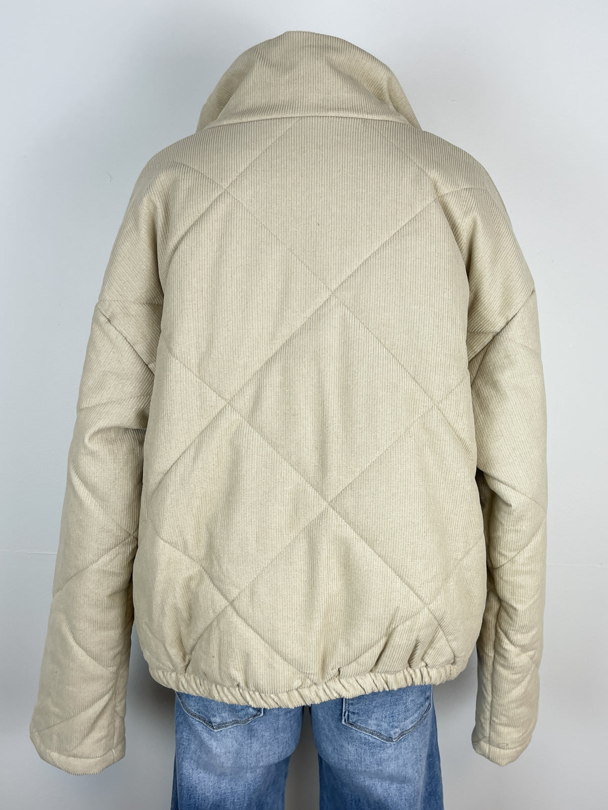 Whitney Quilted Corduroy Jacket in Tan