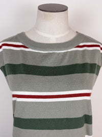 Sophia Striped Sweater Tank in Sage