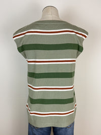 Sophia Striped Sweater Tank in Sage