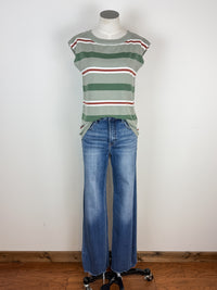 Sophia Striped Sweater Tank in Sage