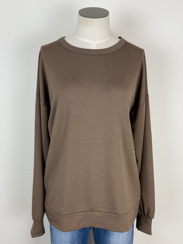 Addy Long Sleeve Top in Brown