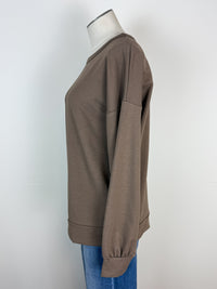 Addy Long Sleeve Top in Brown