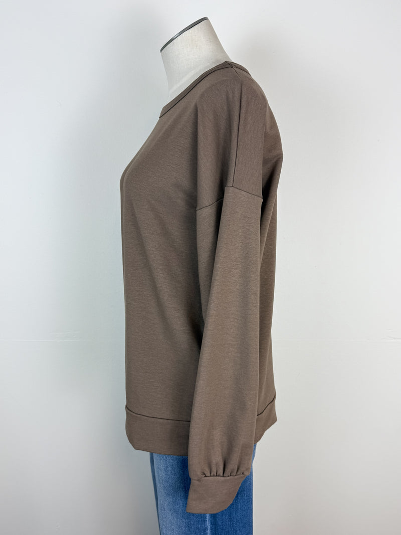 Addy Long Sleeve Top in Brown