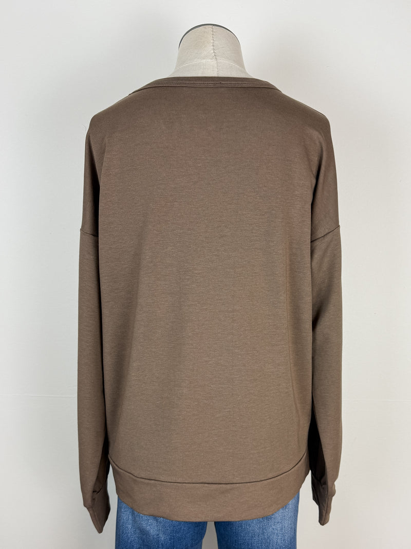 Addy Long Sleeve Top in Brown