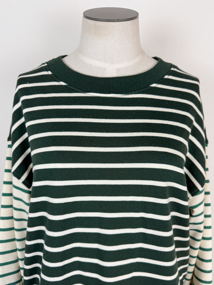 Olivia Mix Stripe Pull Over in Forrest