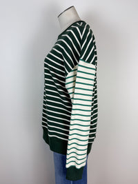 Olivia Mix Stripe Pull Over in Forrest