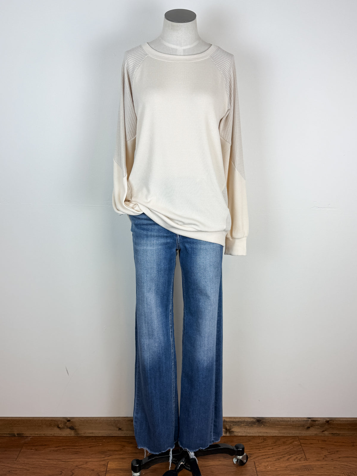 Charlotte Long Sleeve Knit Top in Cream