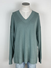 Ashlyn V Neck Sweater in Duck Egg