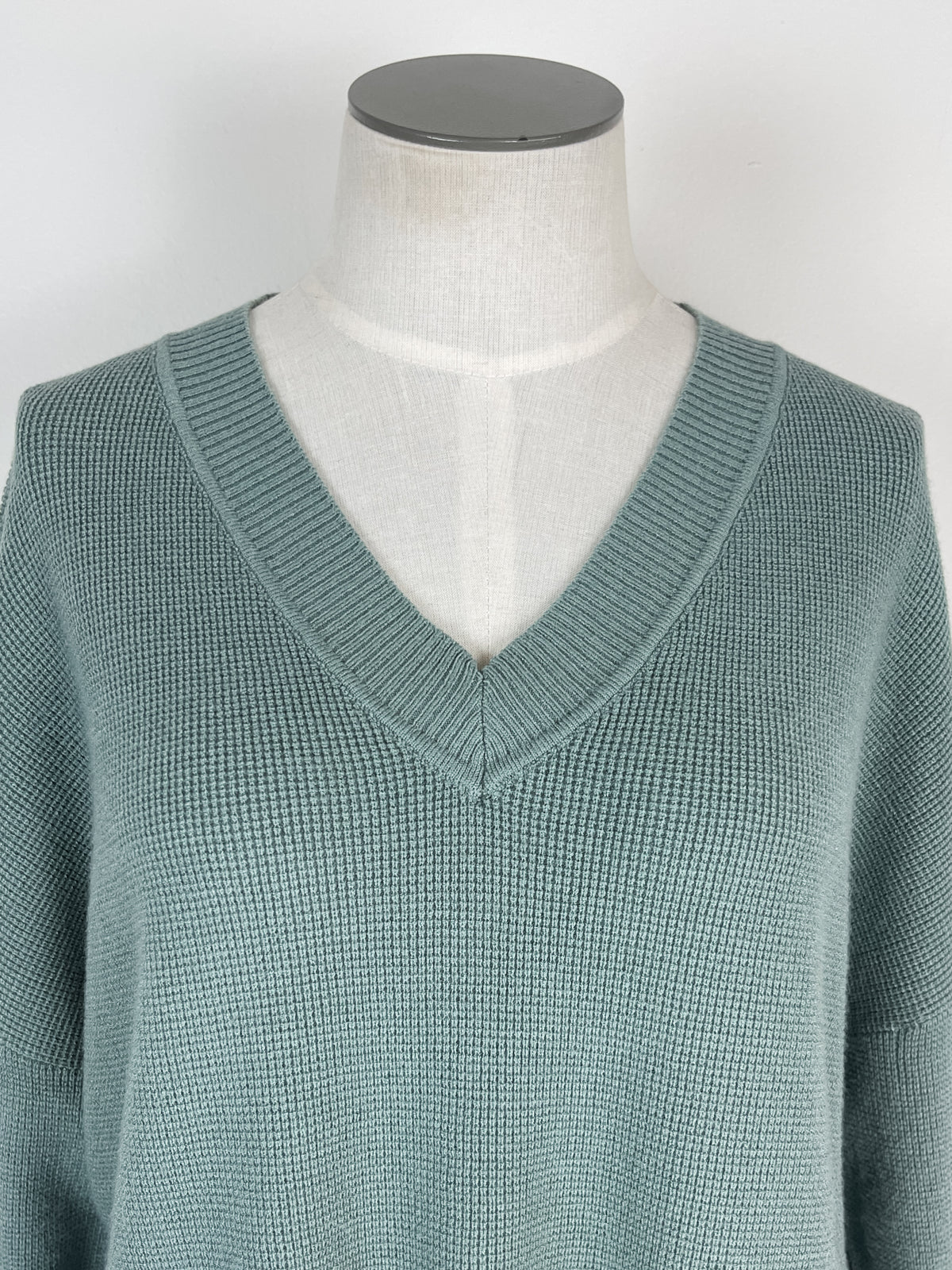 Ashlyn V Neck Sweater in Duck Egg