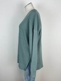 Ashlyn V Neck Sweater in Duck Egg