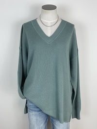 Ashlyn V Neck Sweater in Duck Egg