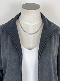 Celia Zip Up Jacket in Charcoal