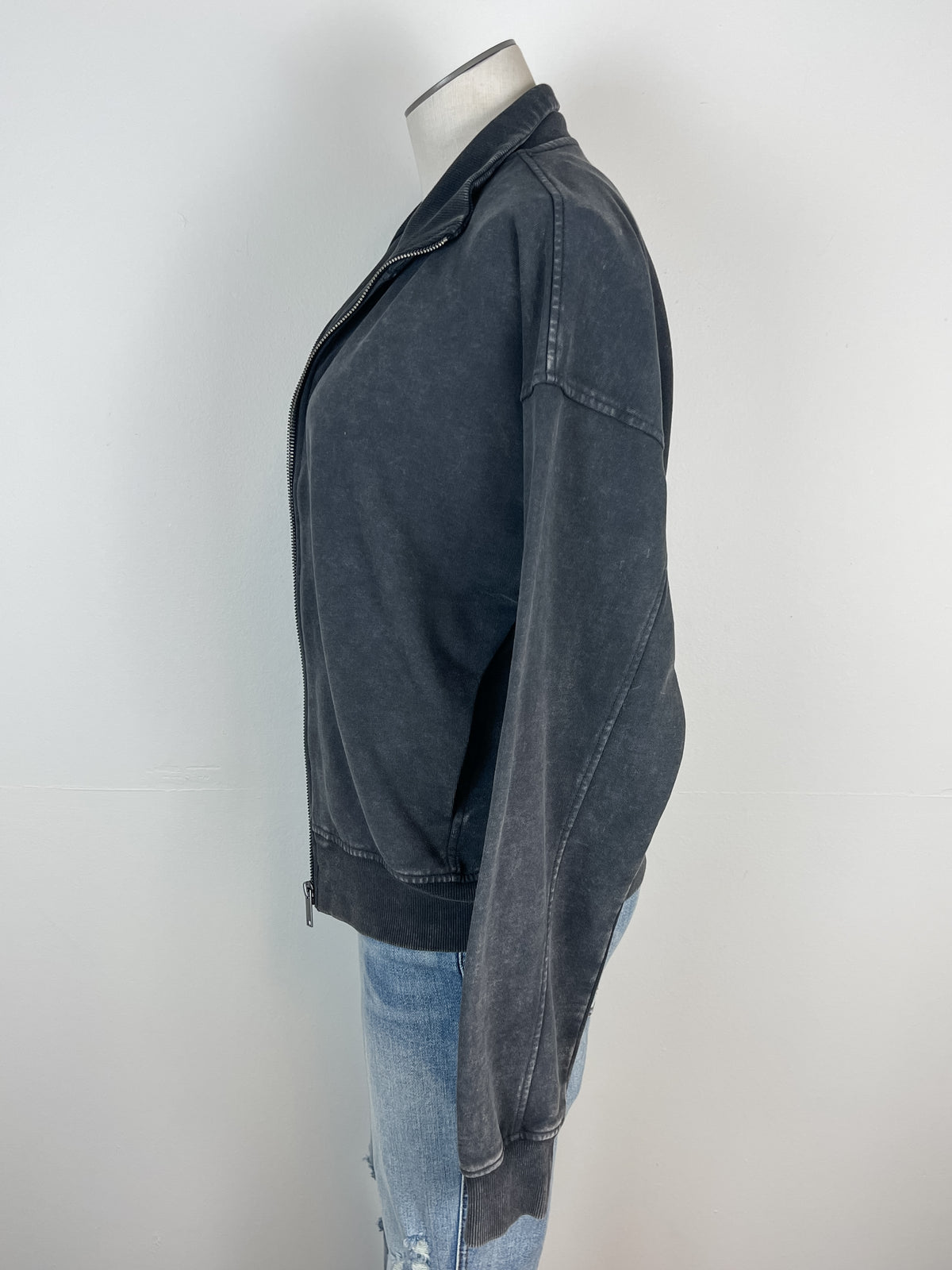 Celia Zip Up Jacket in Charcoal