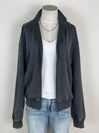 Celia Zip Up Jacket in Charcoal