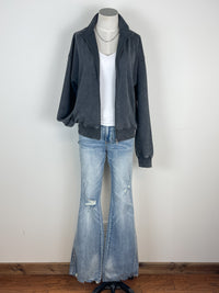 Celia Zip Up Jacket in Charcoal