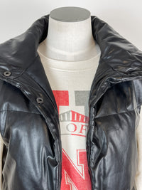 Faux Leather Vest in Black