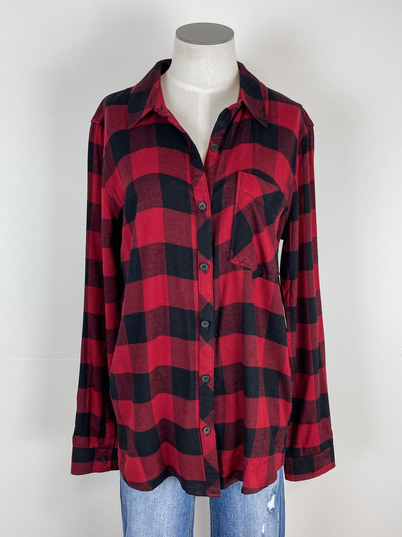 Classic Plaid Button Down in Red/Black