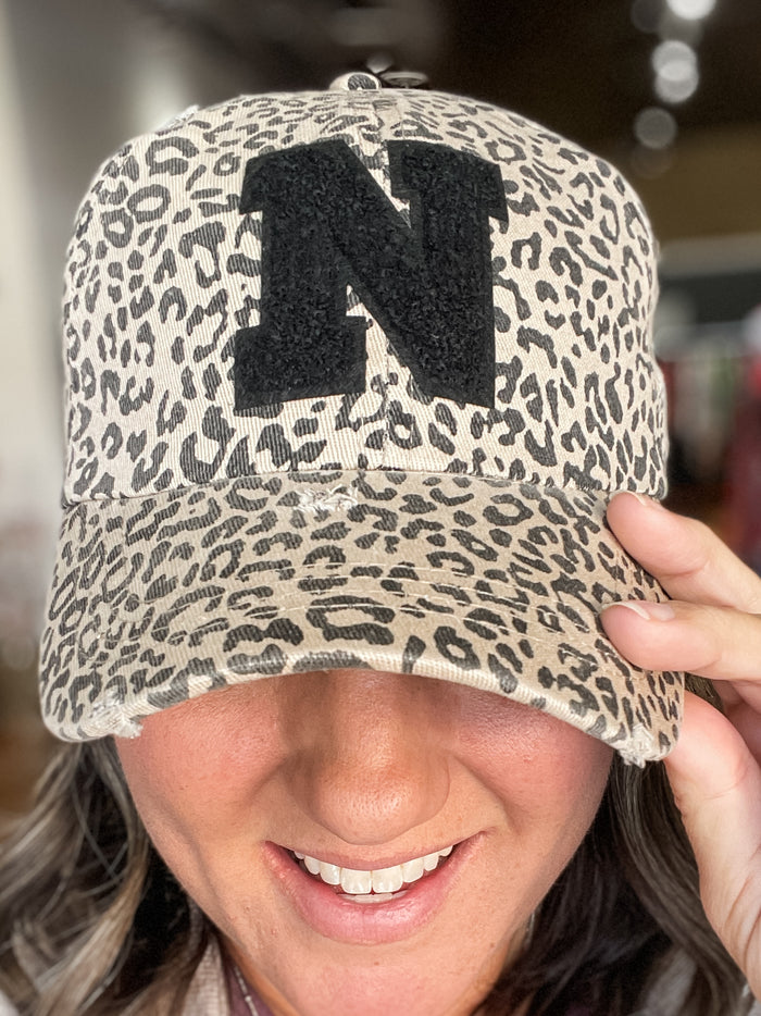 N Patch Hat in Animal Print