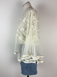 Nyla Lace Flowy Blouse in Ecru