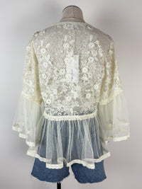 Nyla Lace Flowy Blouse in Ecru