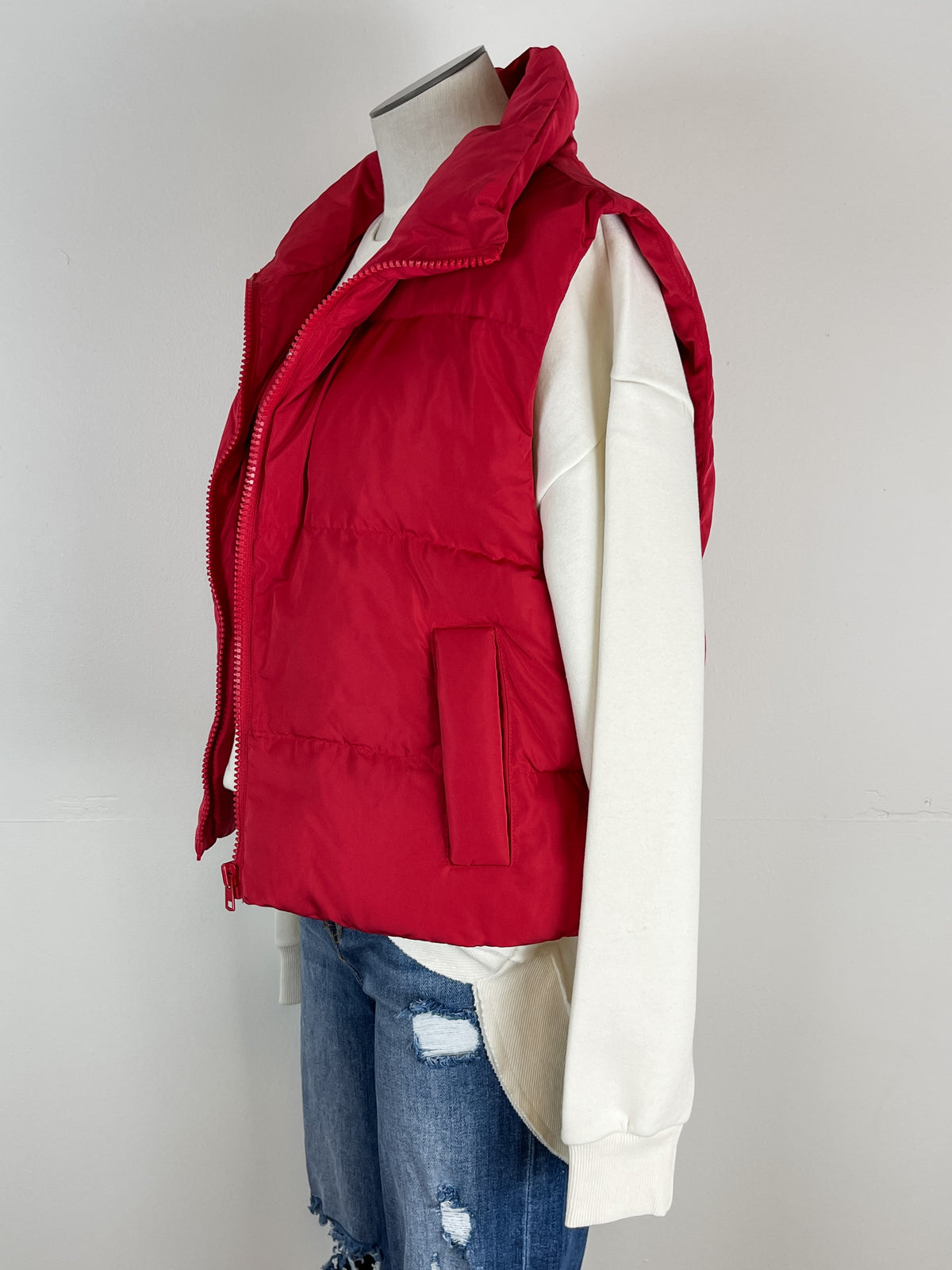 Puffer Vest in Red