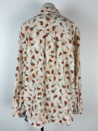 Eva Floral Corduroy Button Up in Cream/Rust
