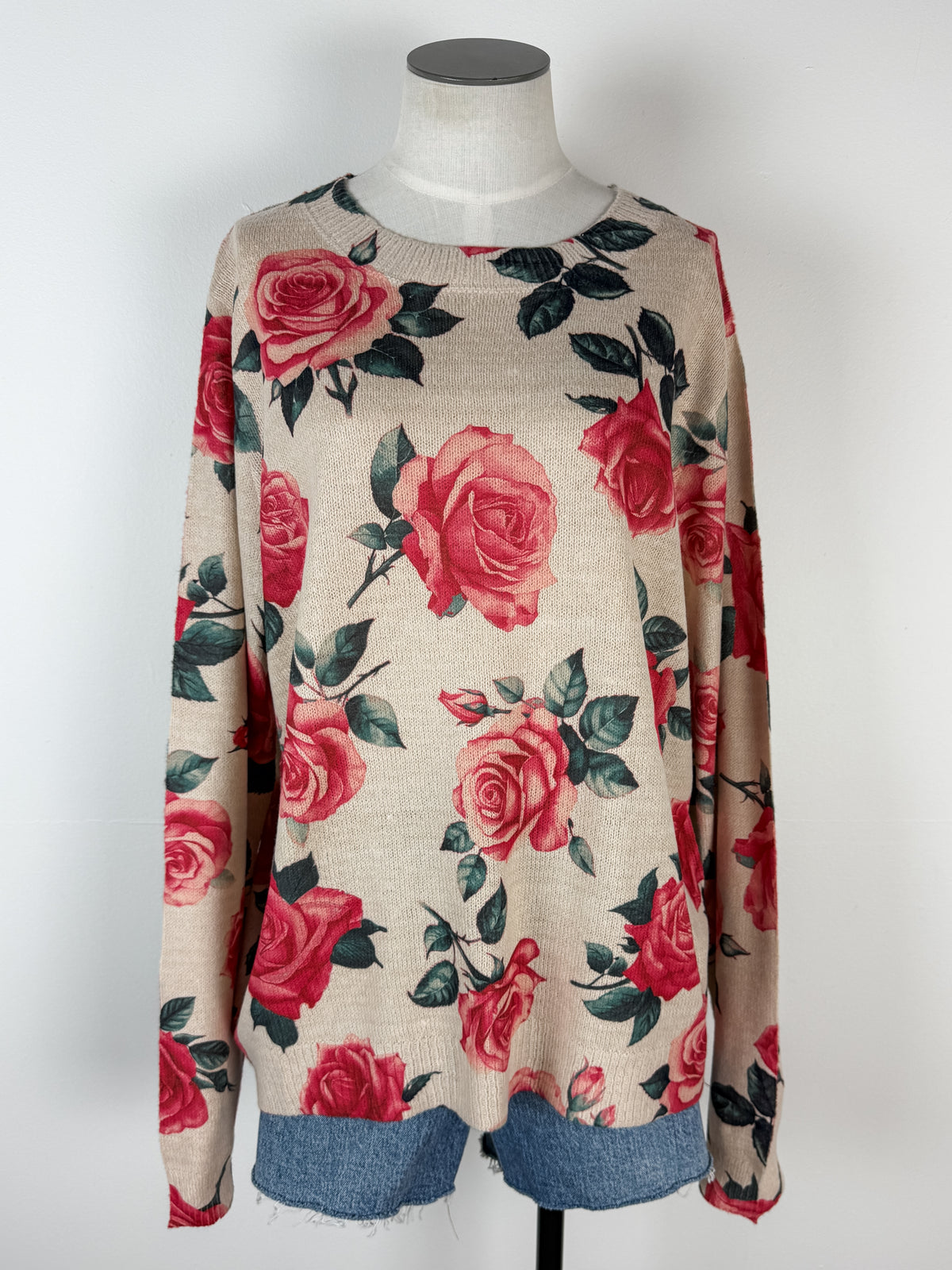 Cassie Rose Sweater in Oatmeal