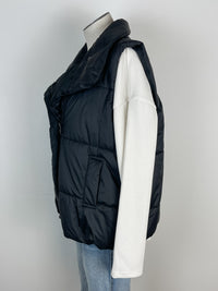 Alice Asymmetrical Puffer Vest in Black