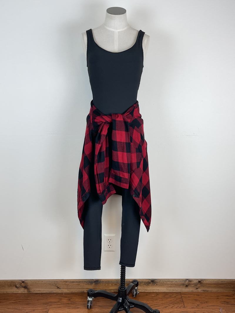 Classic Plaid Button Down in Red/Black