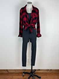 Classic Plaid Button Down in Red/Black