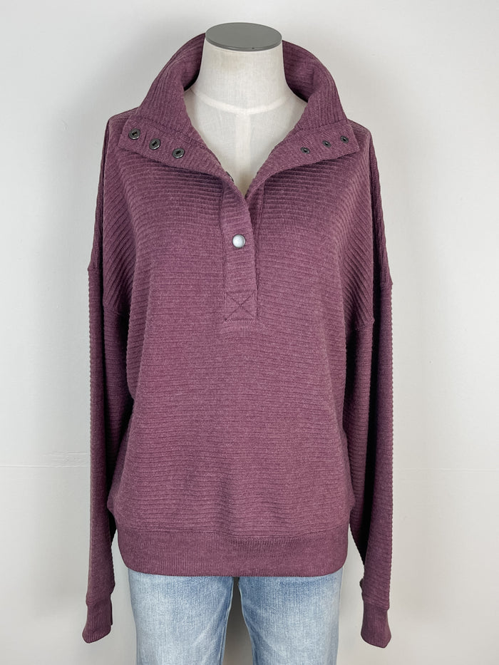 Thread & Supply Merrick Sweater in Eggplant Heather