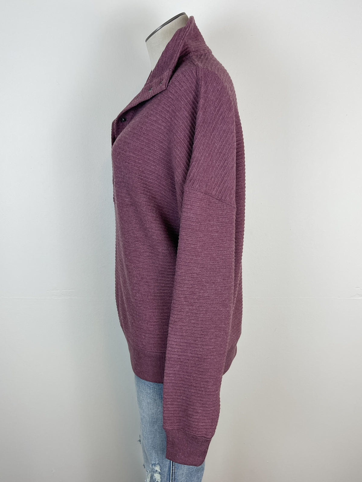 Thread & Supply Merrick Sweater in Eggplant Heather