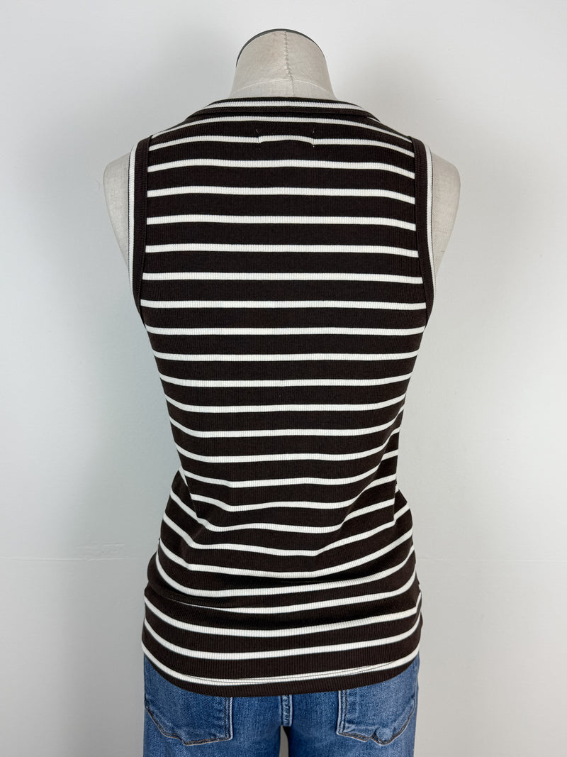 Thread & Supply Edlin Tank in Coffee/Off White
