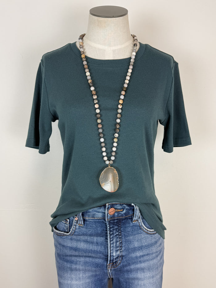 Tanya Necklace in Bamboo Agate