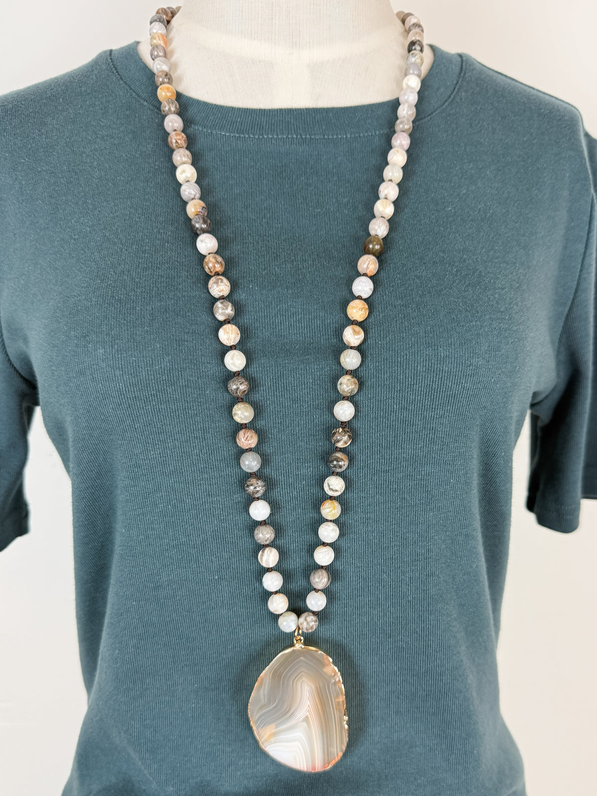 Tanya Necklace in Bamboo Agate