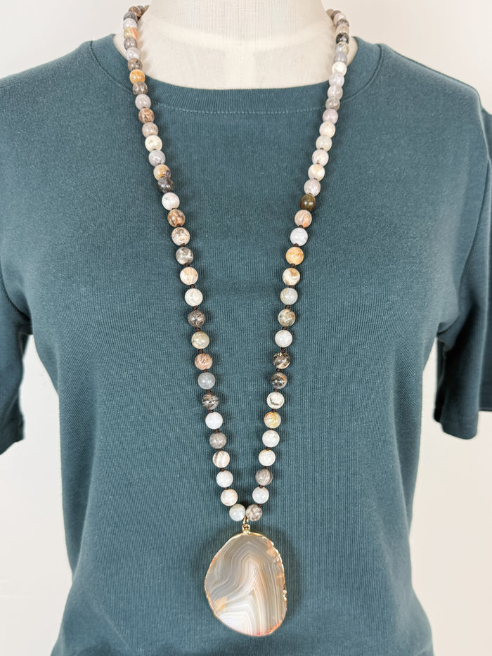 Tanya Necklace in Bamboo Agate