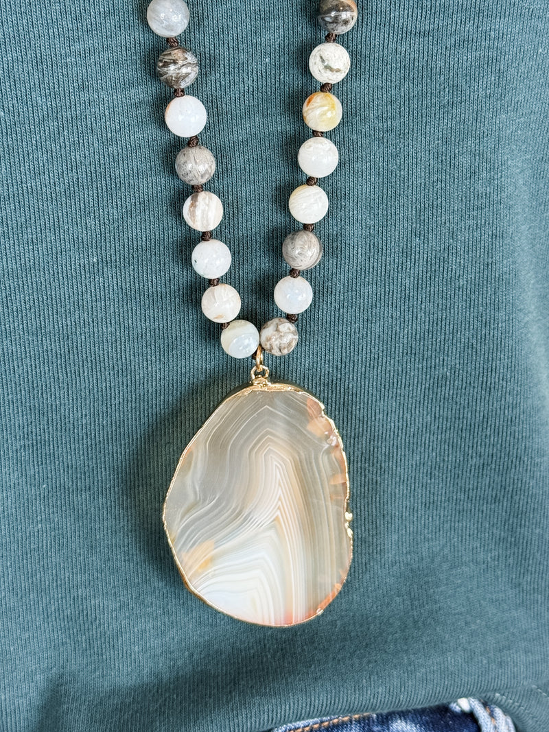 Tanya Necklace in Bamboo Agate